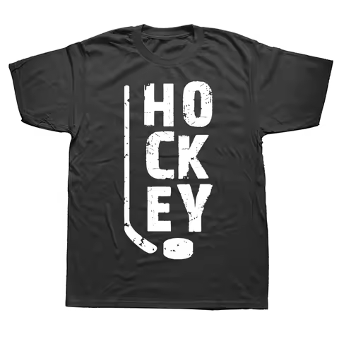 Ice Hockey Player Gift Hockey Son Hockey Dad Short Sleeve Mens Summer Streetwear Tops T Shirt Cotton