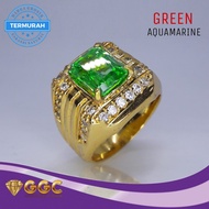 cincin batu green emerald aquamarine - 7