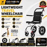 COVNBXN white upgraded wheelchair | airplane wheelchair | travel wheelchair | folding wheelchair |li