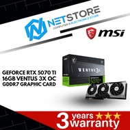 MSI GEFORCE RTX 5070 TI 16GB VENTUS 3X OC GDDR7 GRAPHIC CARD - 912-V531-461