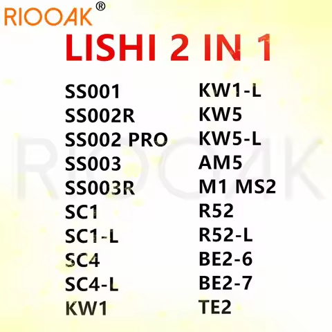 Lishi 2 in 1 SS001 SS002R SS003 SC1 KW1 SC4 KW5 AM5 M1MS2 SC20 R52 BE2-6 BE2-7 TE2 2-in-1 Tooth Meas