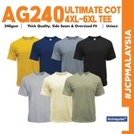 JCP x ARRIVE GUIDE 4XL 5XL 6XL Ultimate Cotton 240gsm Oversized T-Shirt Unisex Side Seam Tshirt AG24