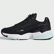 Adidas (ADIDAS) Adidas Originals Falcon Zip Retro Minimalist Chunky Sneakers, Women, Black-White-Gre