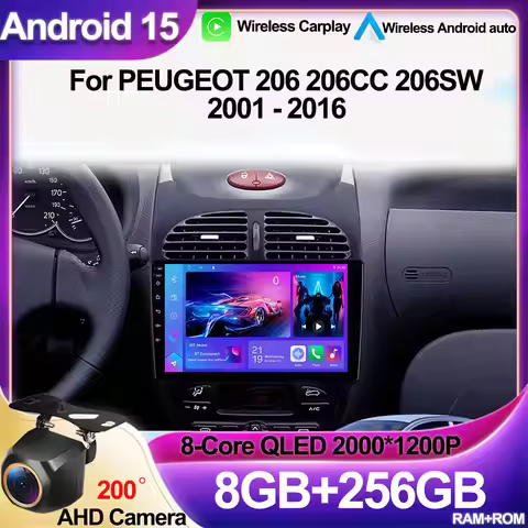 Android Radio Car For PEUGEOT 206 206CC 206SW 2001 - 2016 Multimedia Automotiva Apple Carplay Access