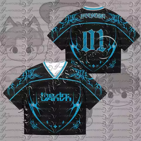 ENHYPEN "THE SIN VANISH" Gothic Baseball Jersey, Unisex Oversized Kpop Streetwear Fans Casual Mesh T