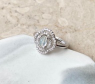 天然歐泊石925純銀戒指裸石寶石輕珠寶半寶石