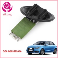 SIKONG 4 Pins Motor Resistor Regulator 6Q0959263 6Q0959263A Fan Blower Replacement Resistor Durable Metal AC Heater Blower Resistor for Audi A1 A2/Seat Ibiza/VW Polo/Skoda
