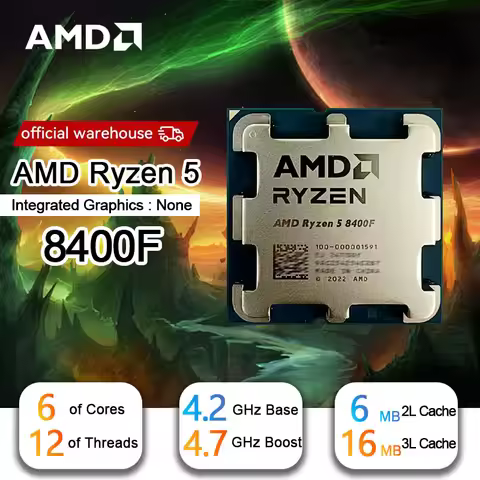 New AMD R5 8400F Ryzen 5 8400F 6 Cores 12 Threads 4.2GHz Desktop computer processor with AM5 Socket 