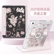 เคสอะคริลิกโปร่งใส Morock Crystal Rotation Pen Slot สำหรับ Apple iPad Air 7 pro 11 แท็บเล็ต 10.2 นิ้