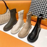 2025 Fall-Winter Martin Boots - Women's Thick-Sole Elastic Ankle Boots