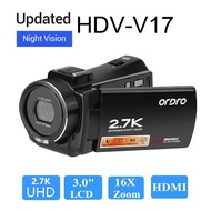 Ordro V17 HDV 2.7K UHD 1080P FHD 3 inch Touch Sceen 48MP 16X Zoom Night Vision Camera DV Digital Cam