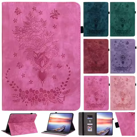 For Amazon Fire HD 8 2024 Rose Flower Tablet Case Fire HD 10 2024 Tablet Cover