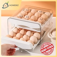 Bekas Telur Peti Sejuk Gaya Laci 2 Tingkat Lutsinar & Kedap Udara – Refrigerator Egg Storage Box Dra