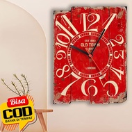 MESIN Md - 28 ] UNIQUE VINTAGE WALL CLOCK CLASSIC WALL CLOCK/ Quarts MACHINE WALL CLOCK/ jam dinding