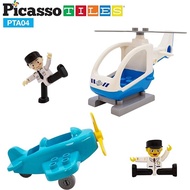 Picasso Tiles Magnetic Tiles 4 Piece Aircraft And Action Figures Magnet Airplane And Helicopter