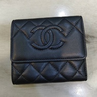 Chanel 黑幻彩三折短夾 二手裸件 ❤️小資族還不快入手？