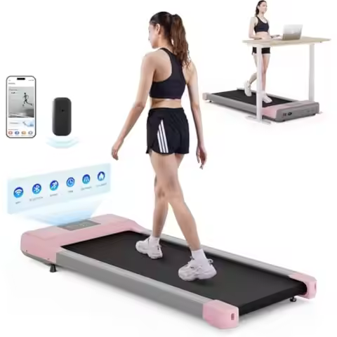 Walking Pad Treadmill, Smart Under Desk Treadmill, Portable Treadmill for Office, Mini Treadmill Und