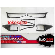 Front and rear light garnish package for toyota avanza 2022 type G black matte headlamp cover and ta