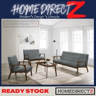 HDZ Solid Rubber Wood Sofa Set Modern Fabric Sofa Set 1+2+3 Seater Sofa Set Sofa Murah Living Room S