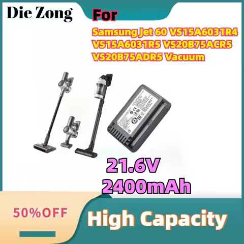 21.6V 2400mAh Rechargeable Battery For Samsung Jet 60 VS15A6031R4 VS15A6031R5 VS20B75ACR5 VS20B75ADR
