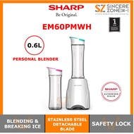 SHARP PERSONAL BLENDER EM60PMWH (300W) 0.6L WITH 2 600ML TUMBLERS