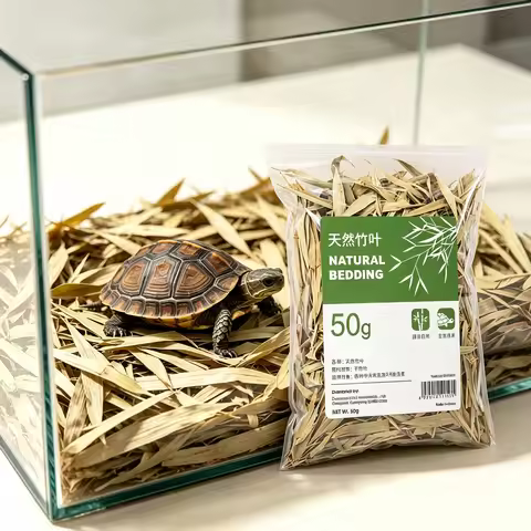50g Natural Hamster Bamboo Leaf Bedding Nesting Bedding Straw Habitat Decor Reptile Terrarium Moistu