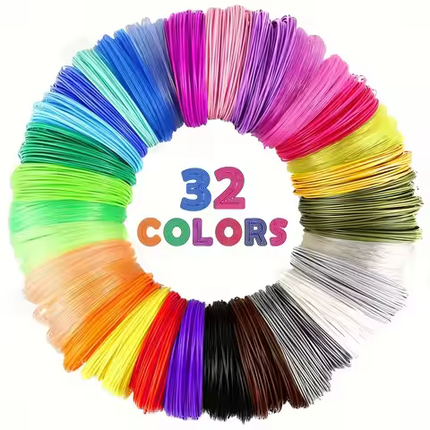 32 Colors 3D Pen Filament 1.75mm PLA, Each Color 10Feet(3m), Total 320 Feet (96m) 3D Pen Filament Re