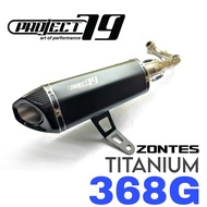PROJECT79 EXHAUST FULL SYSTEM TITANIUM ZONTES 368G BLACK MUFFLER TITANIUM PIPING EKZOS MUFFLER ZT368