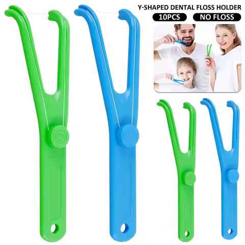 10/20Pcs Dental Floss Holder Y Shape Plastic Dental Floss Rack Reusable Pick Holder Teeth Clean Care