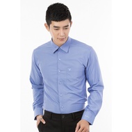 (Freeship) Áo sơ mi nam trơn màu dài tay vạt ngang Regular Vĩnh Tiến 360 - Xanh tím