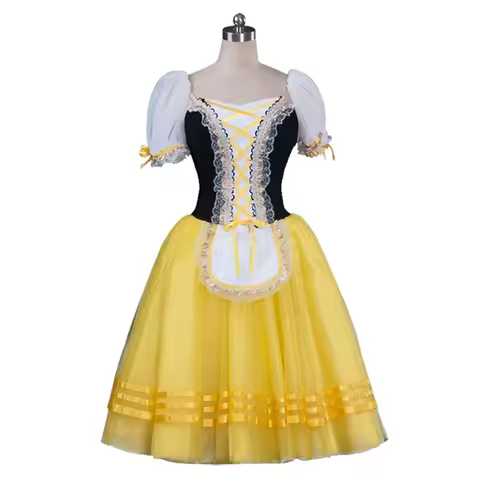 Red Giselle Ballet Dance Ballerina tutu Dress For Girls Women Stage Performance Costume Long Ballet 