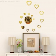 [Meimeier] Gz096 Creative Love Heart Wall Clock Heart-Shaped Mirror Sticker Clock Living Decoration Living Room Mirror Mute Needle Fashion