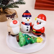 Christmas Squeeze Stress Ball Relief Toys For Kids Santa Claus Snowman Squishy Sensory Toy Party Favors Stocking Stuffers Gifts