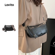 Lovito Casual Plain Boston Bag Vintage Elegance Simple And Practical Small shoulder bag for Women LF