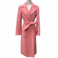狀況極佳 ★ max&CO 60145019 100% 羊毛繫帶裹身大衣，粉紅色，尺寸 38，正品，女款。