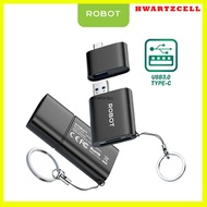 [HWARTZ] ROBOT Card Reader Dual Port CR203 2 in 1 USB C To USB Icloud Storage Memory Carda - 1 Year 
