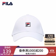 斐乐（FILA）FILA斐乐官方男女棒球帽新款经典logo鸭舌帽时尚运动帽 标准白-WT XS