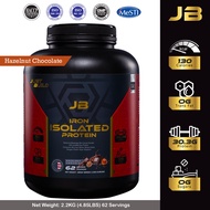 ❀JB Just Build Iron Isolated Protein 2.2kg (4.85LBS) Hazelnut Chocolate  Strawberry Yogurt - 62servi