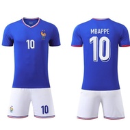 2024 World-Cup National Team France No.10 Mbappe Jersey for Kids Youth Boys Girls Children Football 