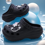 FENTINA Sandal Kodok Wanita Kekinian Tinggi 8cm Sandal Baim Wanita Wedges Sandal Jelly Anti-selip