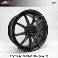 (VOX10) NEW SPORT RIMS LIGHT WHEELS RAXER FLOW FORMING 17 INCH 17x7.5 4x100 ET40 MBK READY STOCK SPORT RIM