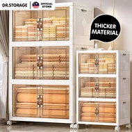 DR.STORAGE Foldable Multipurpose 3/5-Layer Double Storage Cabinet, Stackable Box