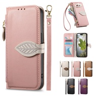 Wallet Case for Realme Note 70 70T 60S 60 60S 50 4G Leather Fashion Zipper Bag Leaf Buckle Phone Cov