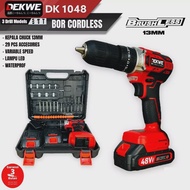 mesin bor batre 36v 10mm cordless  cas  drill beton besi kayu setara bosch