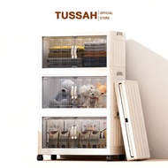 TUSSAH L45/55CM Foldable Storage Cabinet 360° Rotatable Mobile Storage Box Clothes/Book Organizer