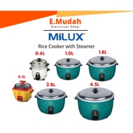 MILUX 0.3/0.6/1.0/1.8/2.8L/4.5L Rice Cooker with Steamer Periuk Nasi | MRC-603/MRC-2106/MRC-510/MRC-