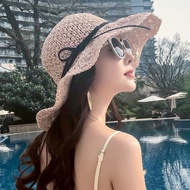 Uniqlo 2023 New hat womens summer Korean version all-match travel sun hat seaside beach hat foldable