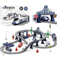 104pcs Deluxe Electric High-speed Train Track Set Toy with Station and Accessories ABS Material For 