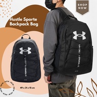 Under Armour Bag Hustle Men Women Black Backpack Large Capacity UA [ACS] 1364181001