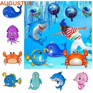 AUGUSTUS Ocean Animal Aluminum Foil Balloon, Lantern Fish/Sea Snail/Seahorse Cartoon Kids Birthday Party Decoration, Octopus/Shark/Crab/Whale/Shell/Sea Lion Baby Shower Supplies